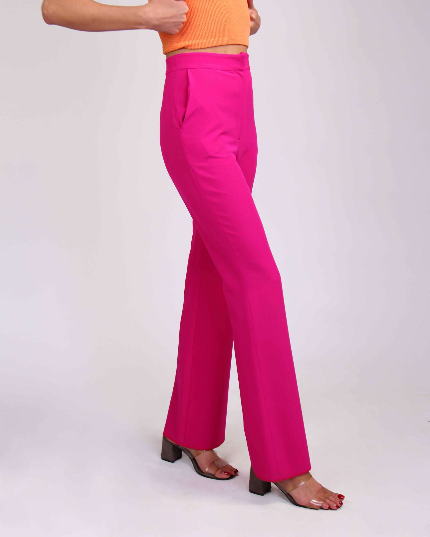 شلوار پارچه ایی سرخابی|شلوار زنانه|ماونگه|بک گراند سفید