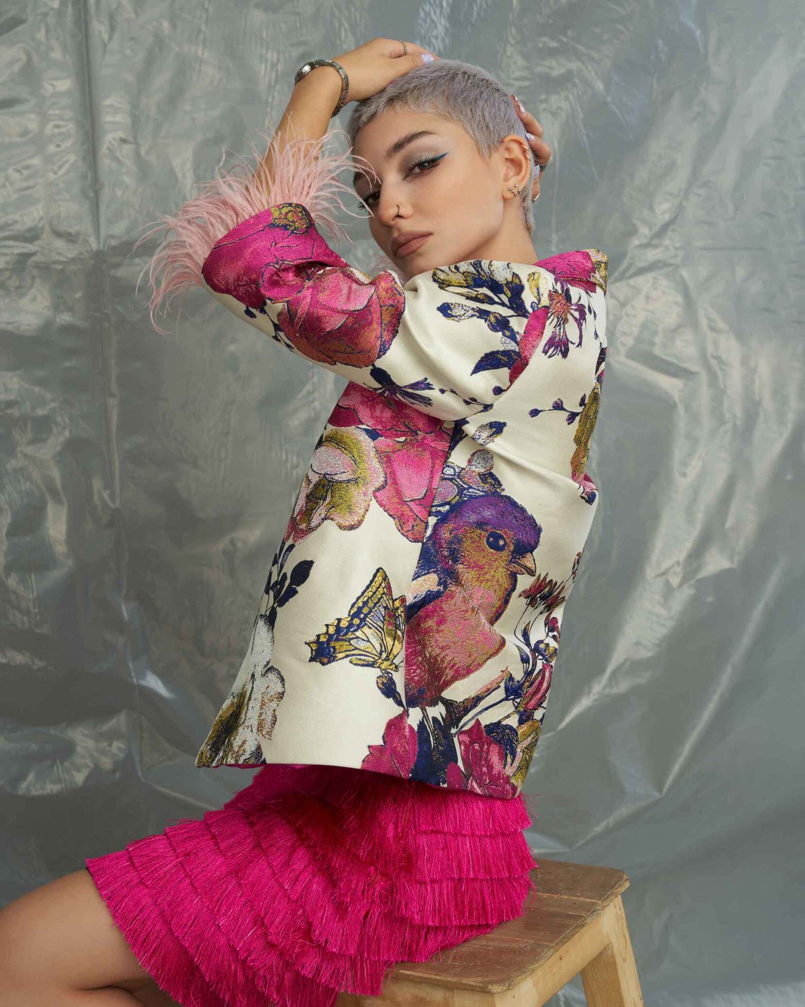 کت تک رسمی یقه اینگلیسی رسمی با پارچه ژاکارد