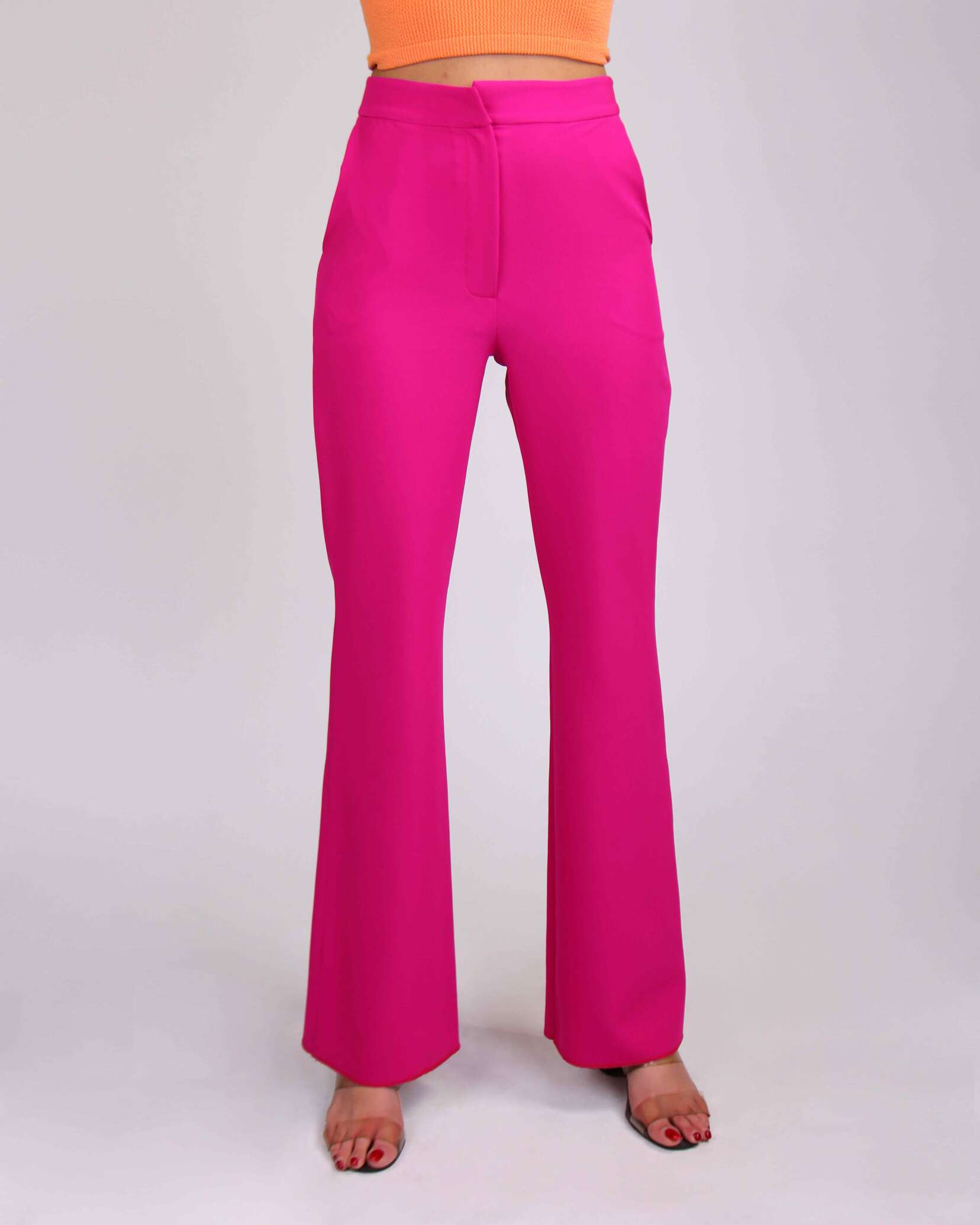 شلوار پارچه ایی سرخابی|شلوار زنانه|ماونگه|بک گراند سفید