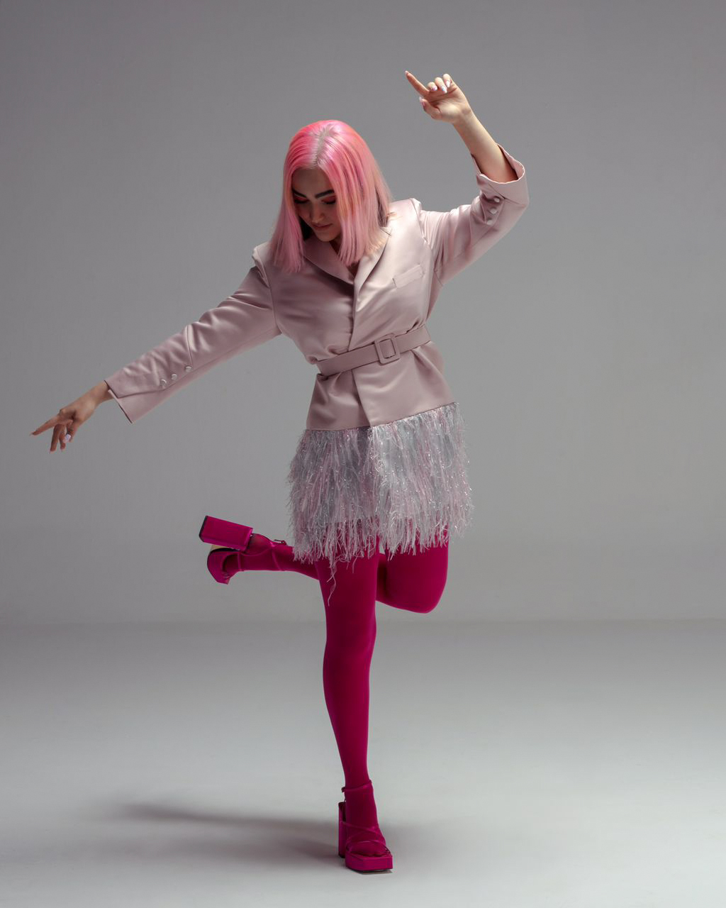 پیراهن کتی صورتی | یقه اینگلیسی | ماونگه | پوشاک زنانه